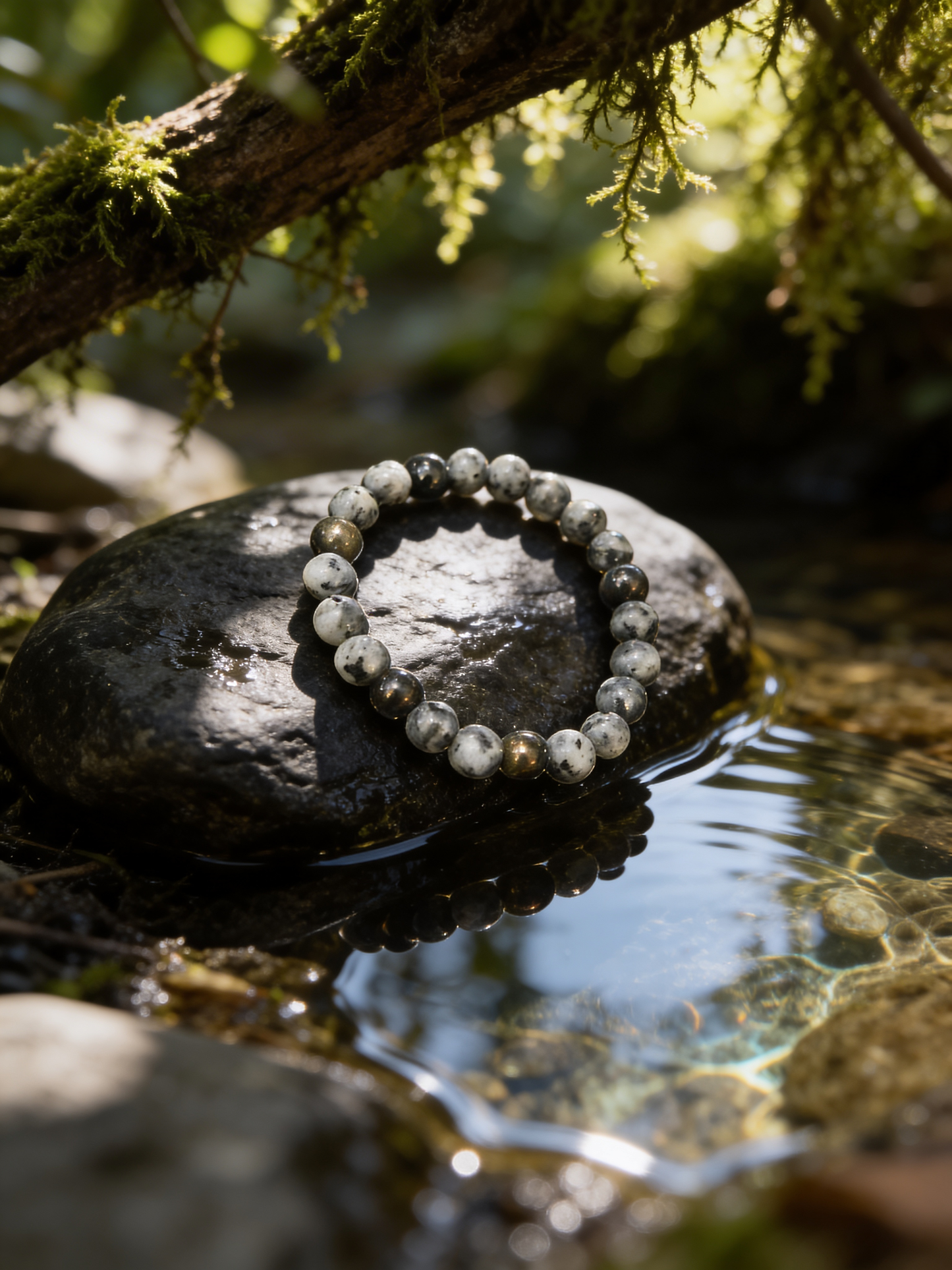 🌙✨ Bracelet en Labradorite – Perles 8 mm ✨🌙