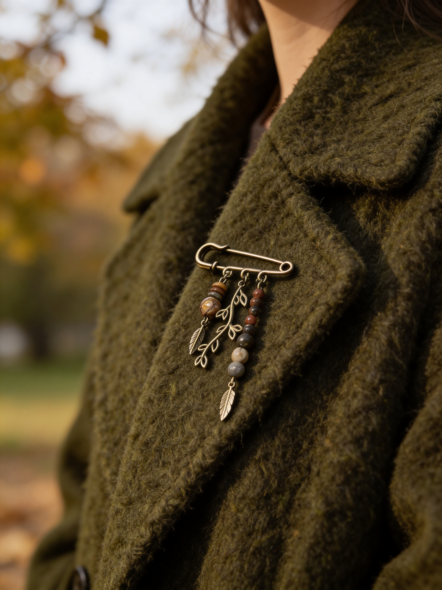 Broche épingle en jaspe Picasso ✨