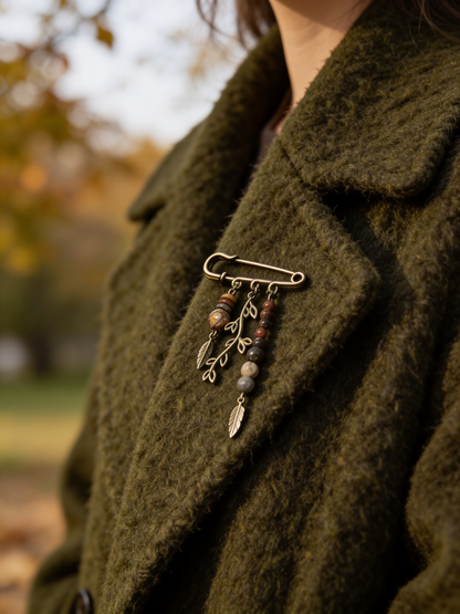 Broche épingle en jaspe Picasso ✨