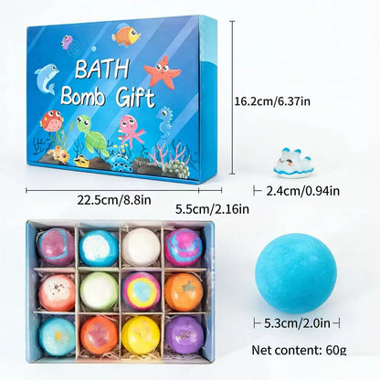 Bath Bombs for Kids with SurpriseSPRINGInside,12 Pack Kid Bath Bombs Gift Set,Easter Basket Stuffers for Boys Girls BubbleBath with Toys Inside Skin Repair