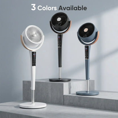 Quiet Bedroom Pedestal Fan with Remote, 20dB DC Air Circulator, 15 Speeds, 5 Modes & 120° Oscillation