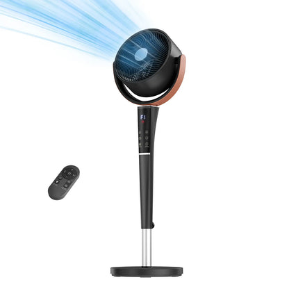Quiet Bedroom Pedestal Fan with Remote, 20dB DC Air Circulator, 15 Speeds, 5 Modes & 120° Oscillation