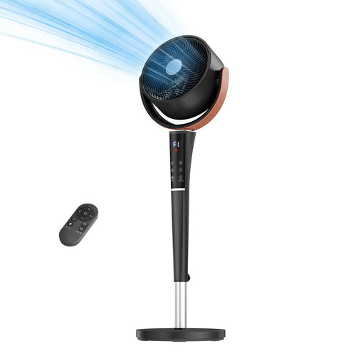 Quiet Bedroom Pedestal Fan with Remote, 20dB DC Air Circulator, 15 Speeds, 5 Modes & 120° Oscillation