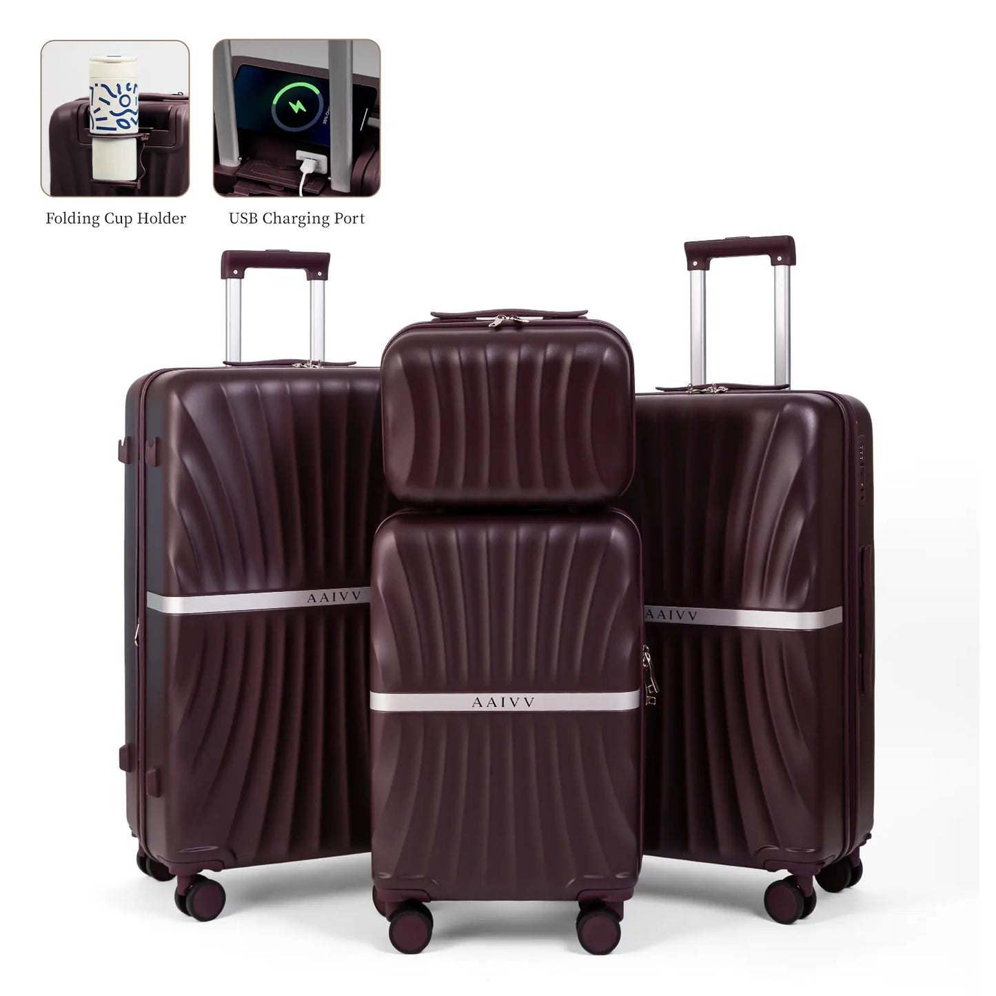 4 Piece Expandable Hardshell Luggage Set with TSA Lock & Spinner Wheels