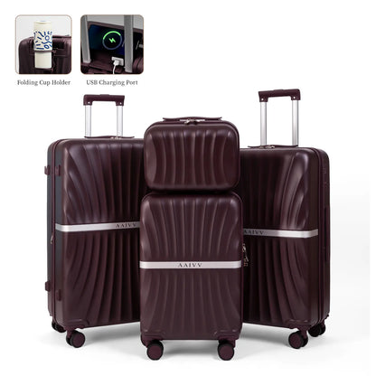 4 Piece Expandable Hardshell Luggage Set with TSA Lock & Spinner Wheels
